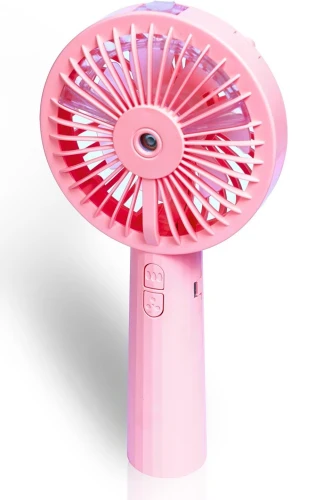 Prem-I-Air USB Rechargeable Handheld Mist Fan With Bottle - Pink