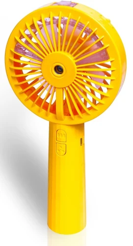 Prem-I-Air USB Rechargeable Handheld Mist Fan With Bottle - Yellow